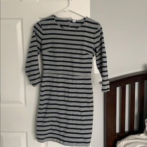 Old Navy Black and Gray Stripes Dress